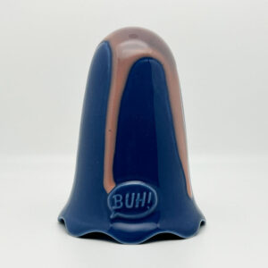 Gespenst blau mit Farbdrips in rosa